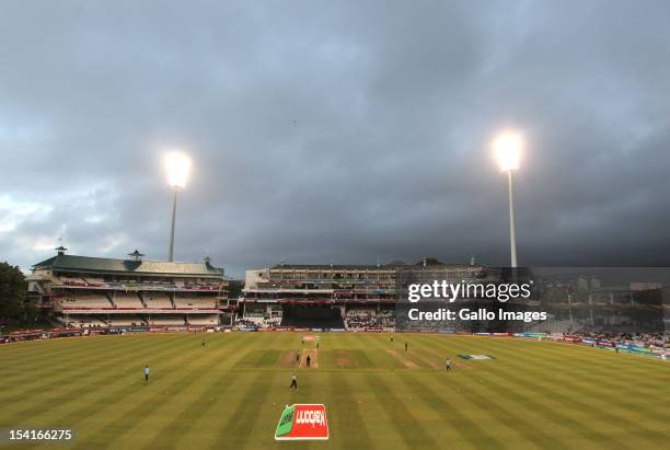 General view during the Karbonn Smart CLT20 match between Kolkata Knight Riders and Auckland Aces at Sahara Park Newlands on October 15, 2012 in Cape...