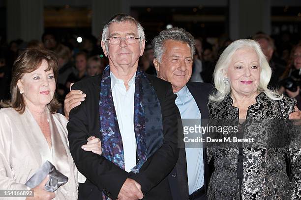 Pauline Collins, Tom Courtenay, director Dustin Hoffman and Dame Gwyneth Jones attend the Premiere of 'Quartet' during the 56th BFI London Film...