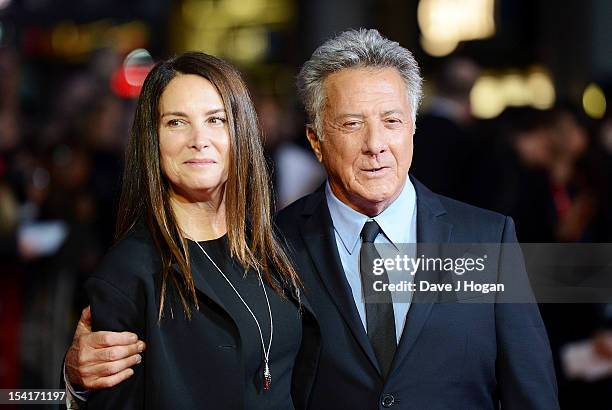 Director Dustin Hoffman and wife Lisa Gottsegen attend the premiere of 'Quartet' during the 56th BFI London Film Festival at Odeon Leicester Square...