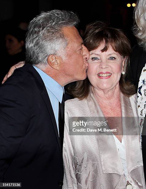 Director Dustin Hoffman and actress Pauline Collins attend the Premiere of 'Quartet' during the 56th BFI London Film Festival at Odeon Leicester...