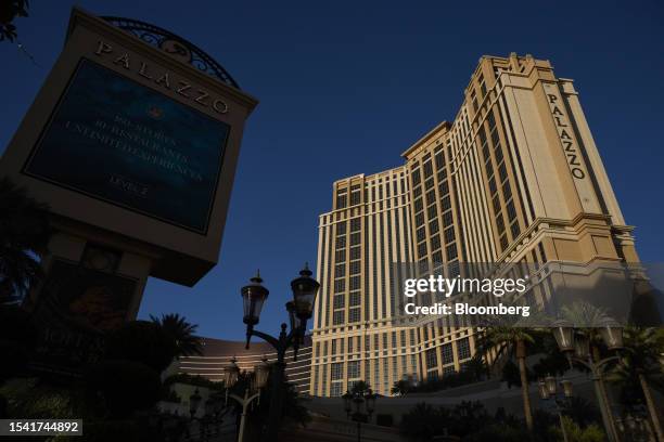 The Palazzo at the Venetian Resort in Las Vegas, Nevada, US, on Tuesday, July 18, 2023. The estimated fiscal year gaming revenues for Nevada and Las...