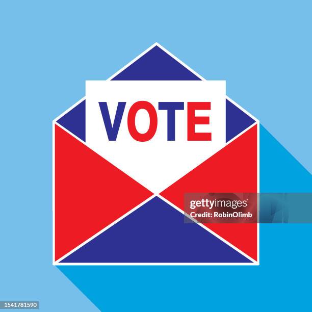 mail in ballot icon - white envelope stock illustrations