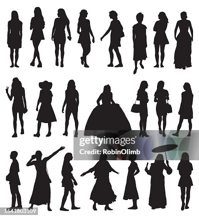 Women Wearing Dresses Silhouette Silhouette Women Wearing Dresses Silhouette Silhouette