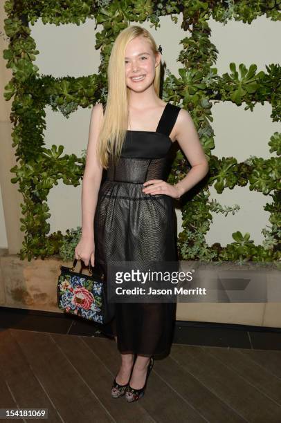 Honoree Elle Fanning attends ELLE's 19th Annual Women In Hollywood Celebration at the Four Seasons Hotel on October 15, 2012 in Beverly Hills,...
