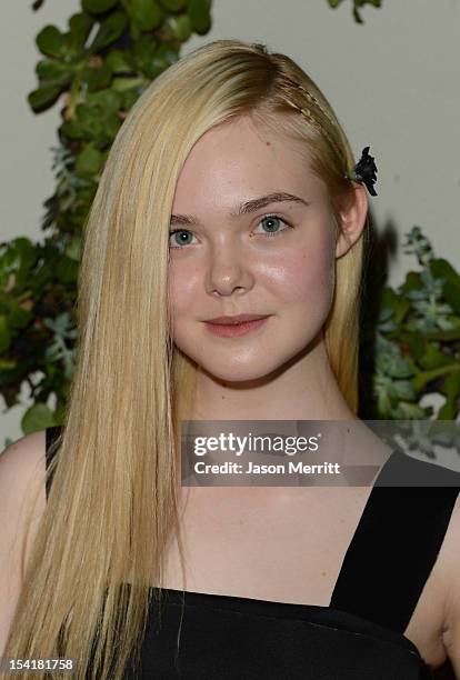 Honoree Elle Fanning attends ELLE's 19th Annual Women In Hollywood Celebration at the Four Seasons Hotel on October 15, 2012 in Beverly Hills,...