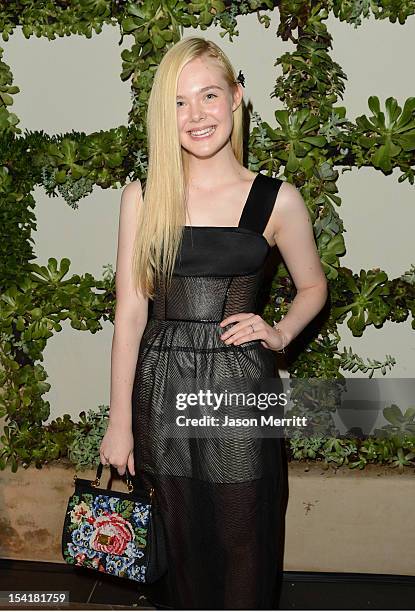 Honoree Elle Fanning attends ELLE's 19th Annual Women In Hollywood Celebration at the Four Seasons Hotel on October 15, 2012 in Beverly Hills,...