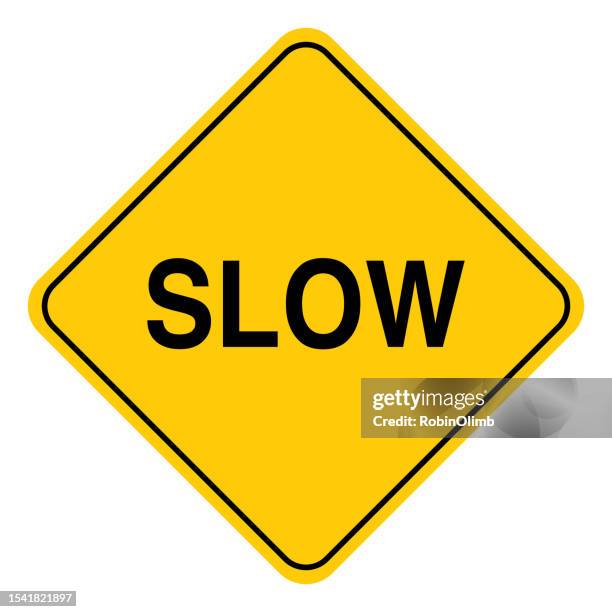 stockillustraties, clipart, cartoons en iconen met slow road sign - langzaam
