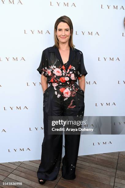 Cobie Smulders attends The LYMA Skincare LA Launch Event featuring Amber Valletta at Funke on July 13, 2023 in Los Angeles, California.