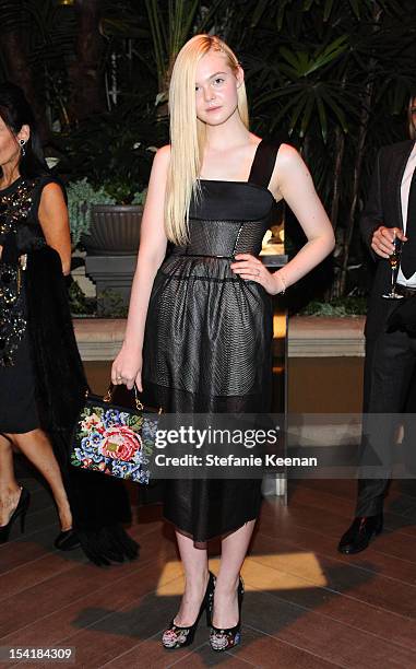 Honoree Elle Fanning attends ELLE's 19th Annual Women In Hollywood Celebration at the Four Seasons Hotel on October 15, 2012 in Beverly Hills,...