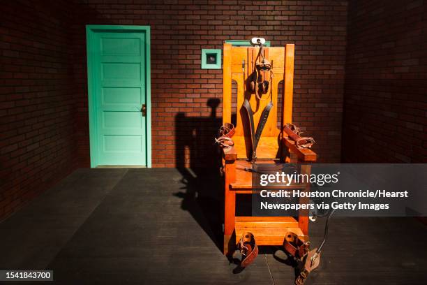 "Old Sparky," the decommissioned electric chair in which 361 prisoners were executed between 1924 and 1964 at the Texas Prison Museum, sits on...
