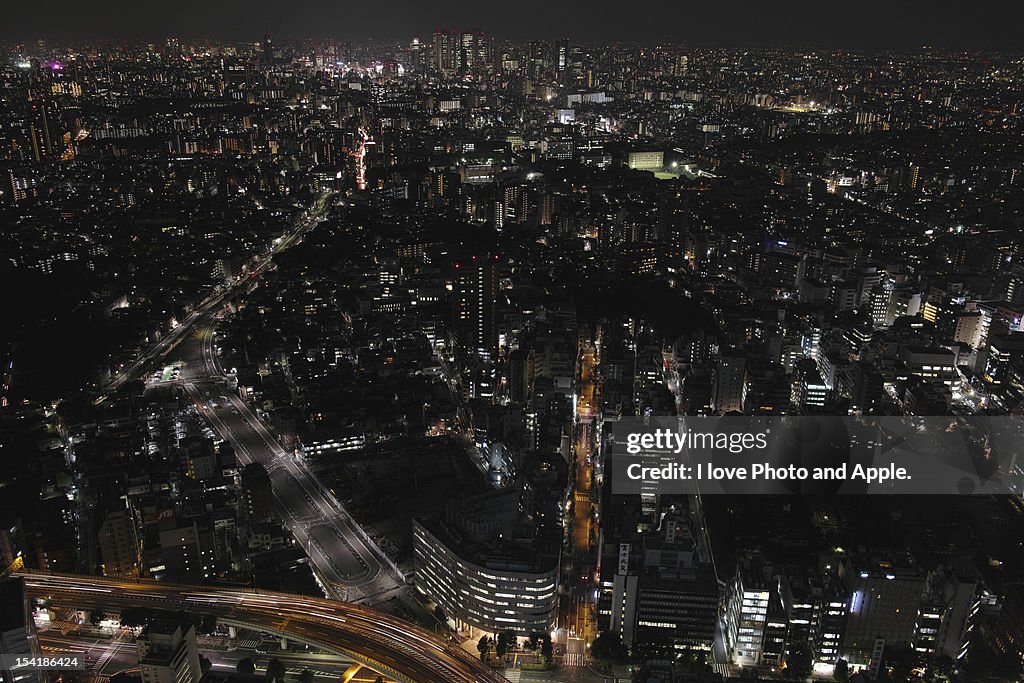 Night view of Shinjuku district