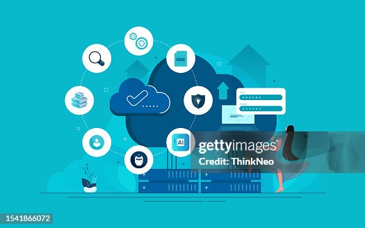 Cloud computing Big data source center, online storage, hosting, network system, server room concept Cloud computing Big data source center, online storage, hosting, network system, server room concept