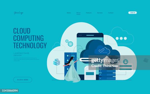 data management concept based isometric design, user upload data on cloud with mobile - cloud computing services stock illustrations