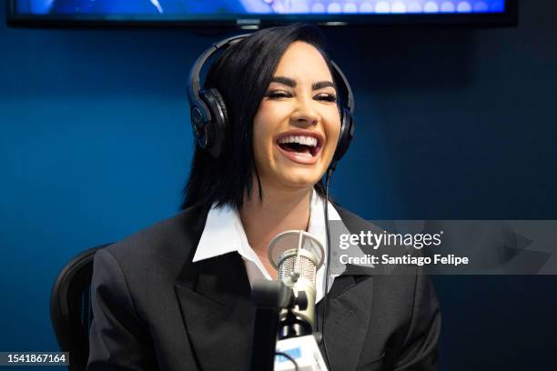 Demi Lovato visits SiriusXM Studios on June 14, 2023 in New York City.