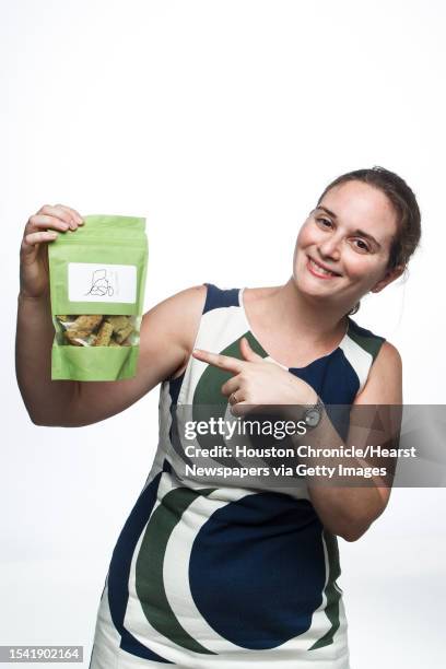 Robyn Schwartz, owner of Fianco a Fianco, a local biscotti maker, poses for a portrait in the Houston Chronicle Photo Studio, Tuesday, Aug. 28 in...