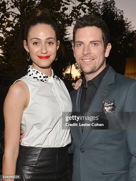 Actress singer/songwriter Emmy Rossum and singer Chris Mann attend a private listening party for Chris Mann's album "ROADS" hosted by Irving Azoff,...