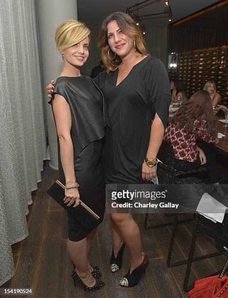 Actress Mena Suvari and President, GenArt Lara Bandler attend GenArt's 14th Annual Fresh Faces In Fashion Intimate Dinner at Andaz on October 15,...