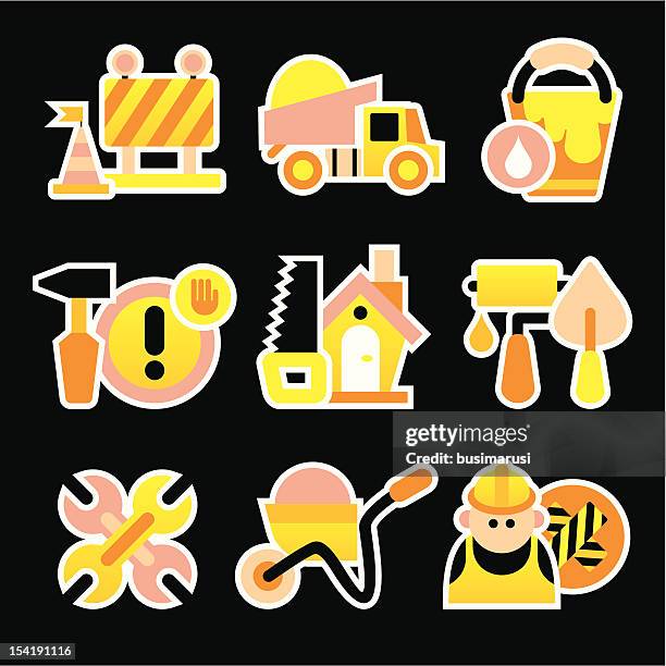 interest repairs icon - character builder stock illustrations