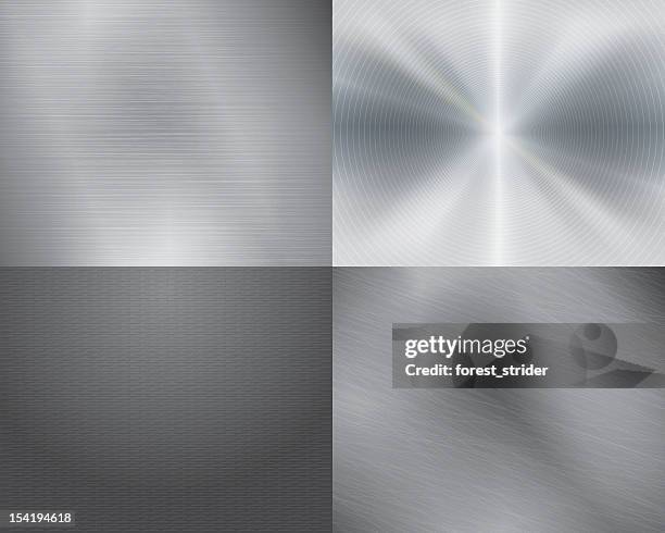 four different displays of the color grey in gradation - shiny chrome background stock illustrations