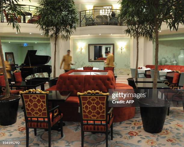 Picture taken on December 09, 2010 in Paris, shows "La Bauhinia" restaurant at the luxury Shangri-La Hotel, listed Historic Building in 2009. Built...