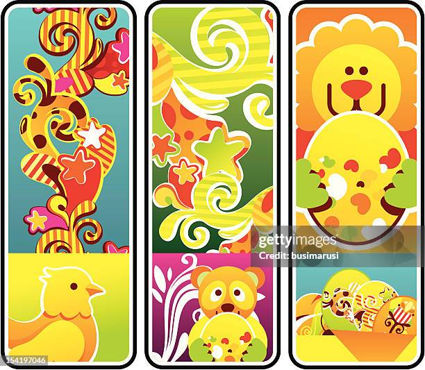 stockillustraties, clipart, cartoons en iconen met easter vertical composition - easter fantasy