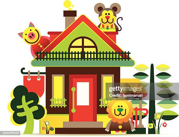 building on a white background - faces against window stock illustrations