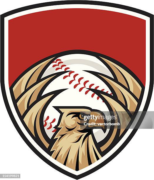 eagle crest: baseball - mascot vector stock illustrations