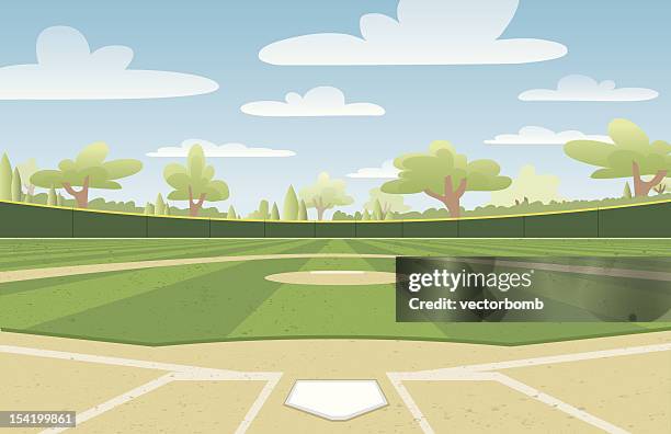 stockillustraties, clipart, cartoons en iconen met baseball diamond - honkbalveld