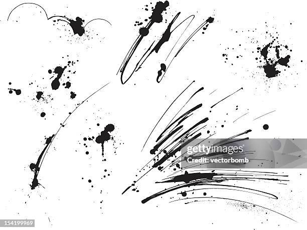 paint splatters: elements i - ink stock illustrations