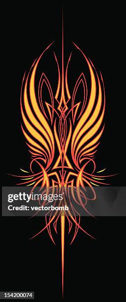 illustrations, cliparts, dessins animés et icônes de fire aile à fines rayures;: version verticale - à fines rayures