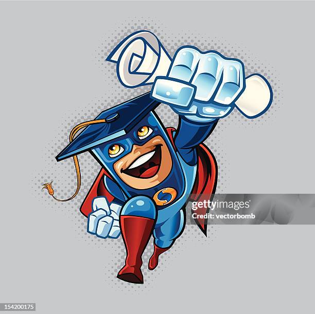 super graduate - valedictorian stock illustrations