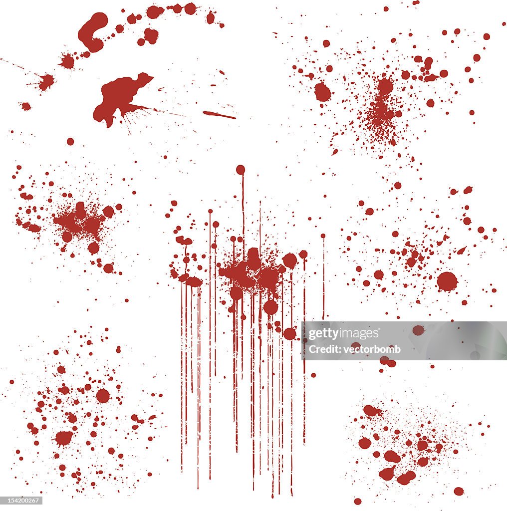 Set of Various Blood Splatters