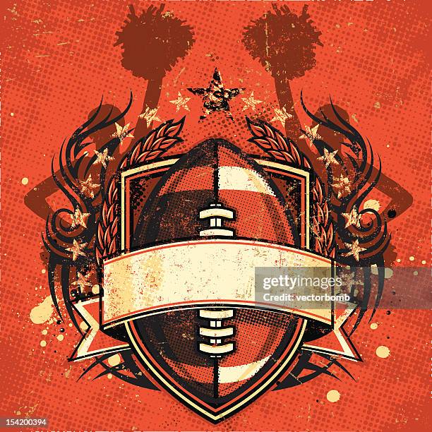 tribal football champion crest - cheerleader stock illustrations