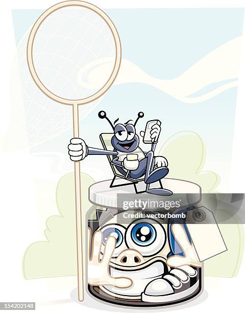 bug collected - insect light trap stock illustrations
