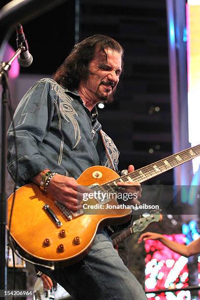 Bruce Kulick performs at the Rock Icon Gene Simmons And Celebrity Chef Wolfgang Puck Hosts Kick Off Party For Rocktoberfest at L.A. LIVE on October...