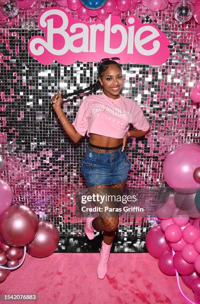 Kaychelle Dabney attends the "Barbie" special event skate party at Cascade Skating Rink on July 13, 2023 in Atlanta, Georgia.