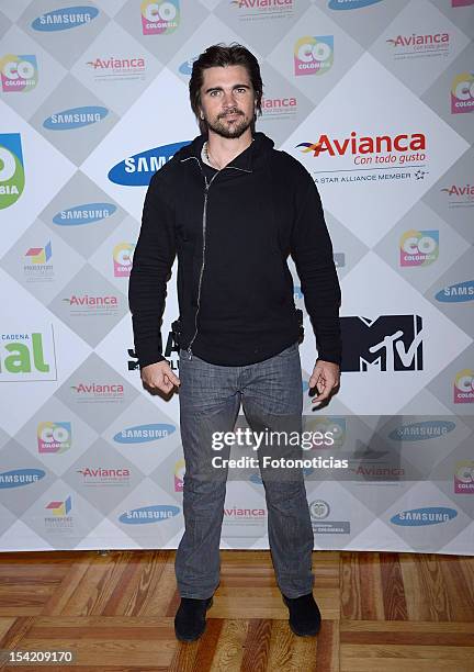 Singer Juanes attends a photocall to present the 'MTV Unplugged' Tour at the Colombian Embassy on October 16, 2012 in Madrid, Spain.