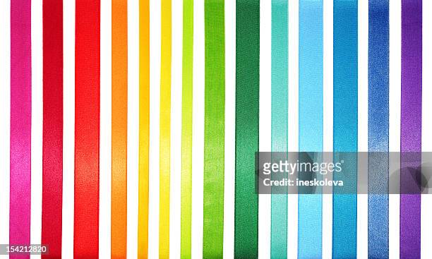 a striped colored spectrum of rainbow colors - award ribbon bildbanksfoton och bilder