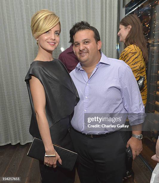 Actress Mena Suvari and Tribe Hotel Nairobi's Shamim Ehsani attend GenArt's 14th Annual Fresh Faces In Fashion Intimate Dinner at Andaz on October...