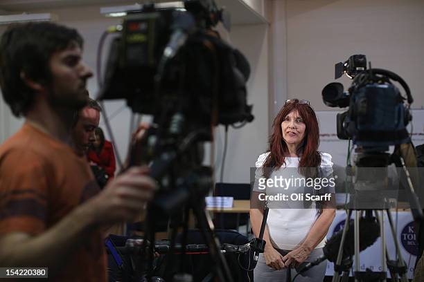 Janis Sharp, the mother of British computer hacker Gary McKinnon, is interviewed after a press conference following a decision by Home Secretary...