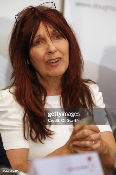 Janis Sharp, the mother of British computer hacker Gary McKinnon, becomes emotional during a press conference following a decision by Home Secretary...