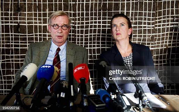 The director of the Kunsthal museum in Rotterdam, Emily Ansenk , and museum board Chairman Willem van Hassel give a press conference on October 16,...