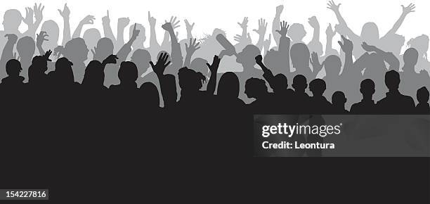 silhouette of a crowd - crowd surfing stock illustrations