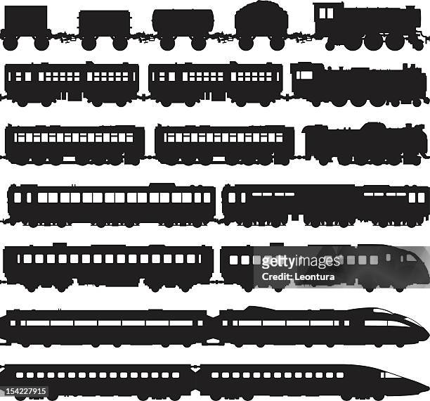trainiert (kutschen kann leicht unterteilt oder diese duplizieren - railroad car stock-grafiken, -clipart, -cartoons und -symbole