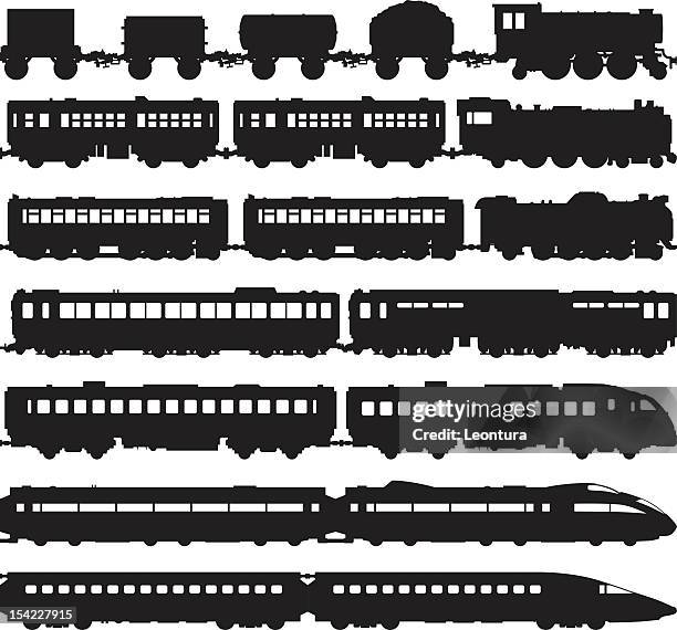 stockillustraties, clipart, cartoons en iconen met trains (carriages can easily be separated or duplicated) - railroad car