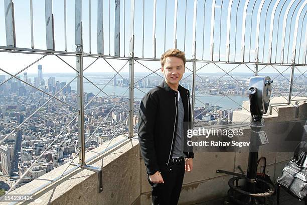 Conor Maynard visits the Empire State Building on October 16, 2012 in New York City.