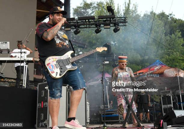 Rome Ramirez and Eric Wilson of Sublime with Rome perform at Ironstone Amphitheatre on July 13, 2023 in Murphys, California.