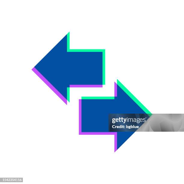 transfer arrows. icon with two color overlay on white background - data migration stock illustrations