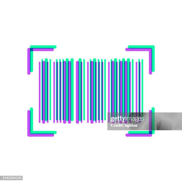 barcode scan. icon with two color overlay on white background - viewfinder overlay stock illustrations