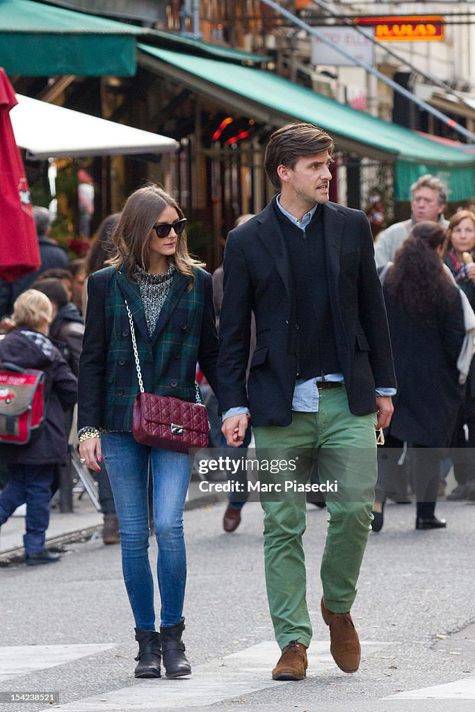 Olivia Palermo and Johannes Huebl Sighting in Paris